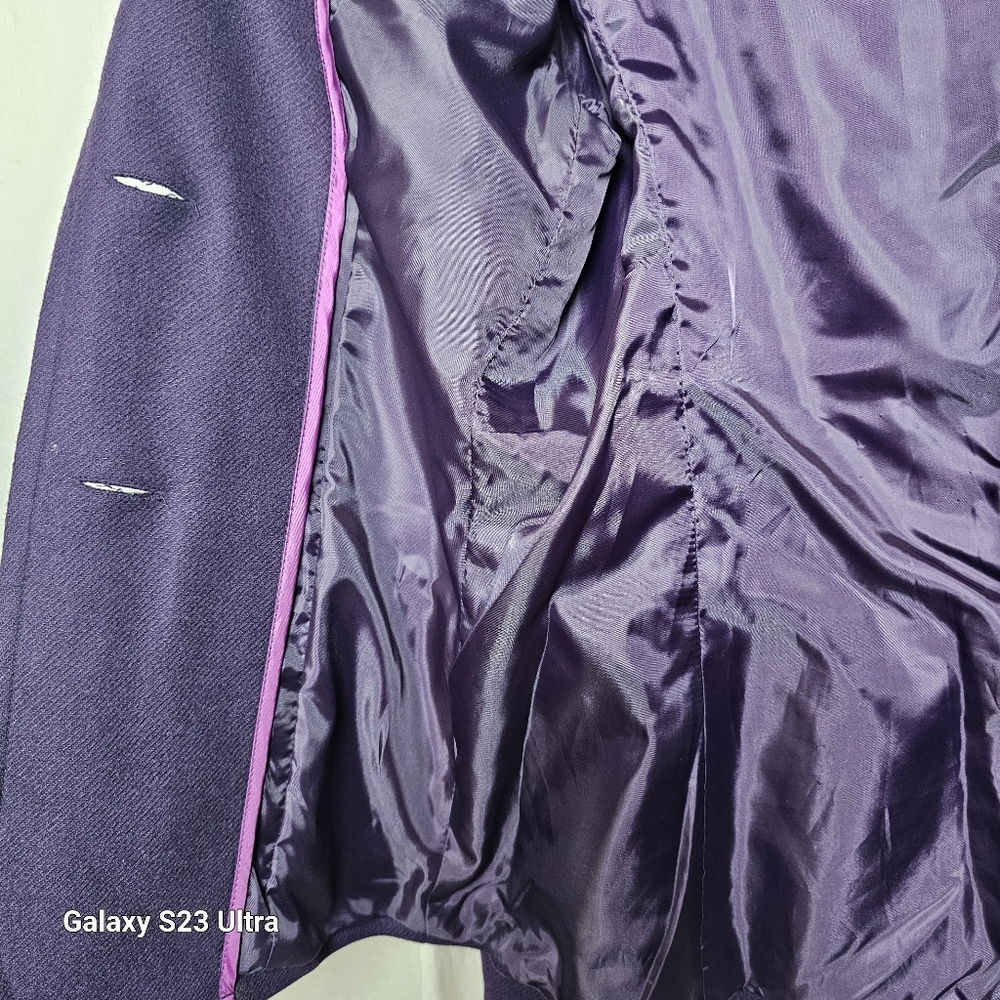 New York & Company purple blazer wool blend size 4 - Picture 8 of 11
